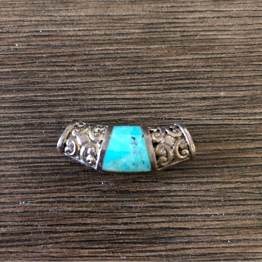 Sliver and Teal pendent